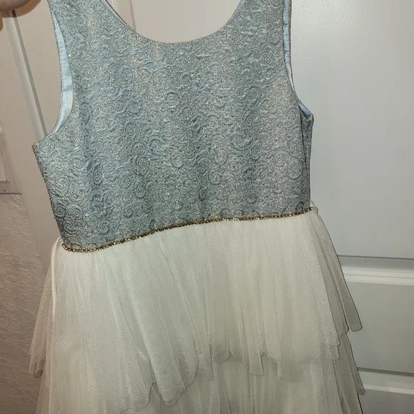 open lace back dress Blue Satin Long Princess Dress, Cute Short Sleeve Ball Gown Sweet 16 D   Frisco Dresses